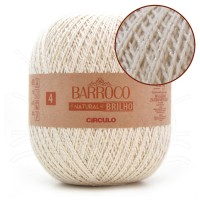 BARBANTE BARROCO NATURAL COM BRILHO Nº04 700GR PRATA
